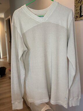 Standard/Cloth Cream Waffle Weave Sweater Men's Size Medium